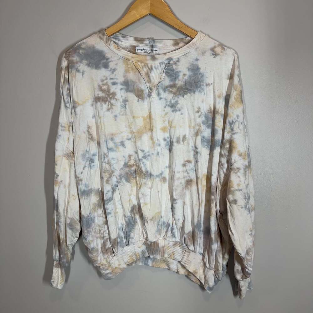 Young Fabulous & Broke Juliette Tie Dye Crewneck Sweatshirt Pullover Top Size L